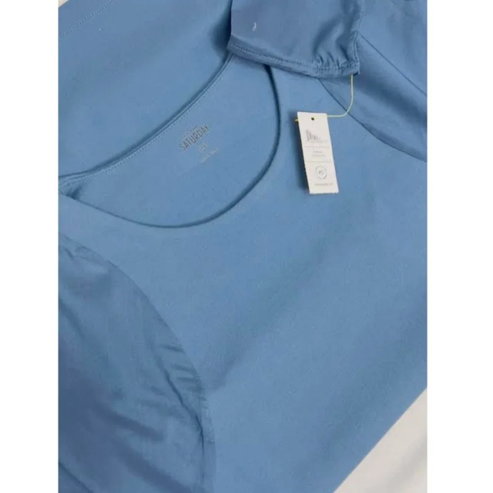 NWT! Kate‎ Spade Saturday Sheer-Sleeve Top (M, Blue)